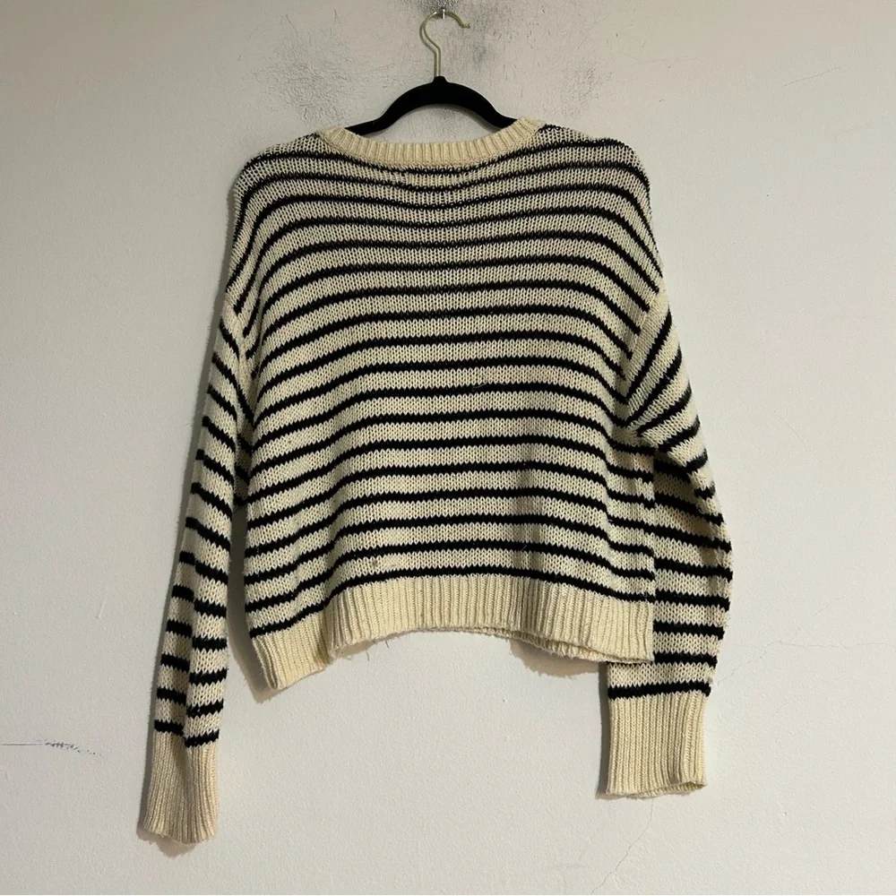 Denim & Supply Ralph Lauren Open Knit Cotton Striped Crewneck Sweater XL Preppy - Picture 8 of 8